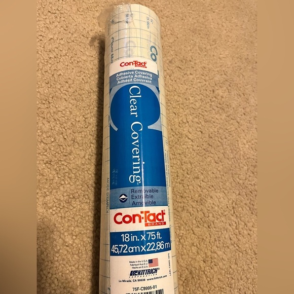 NEW Clear Con-Tact Brand Adhesive Covering 18in x 75ft roll - Picture 2 of 4